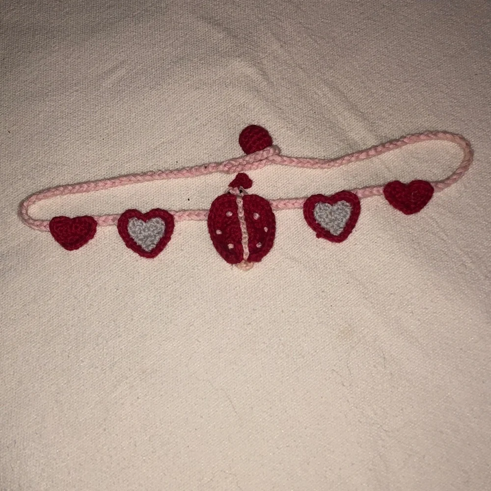 Hanna Andersson Crochet ladybug, necklace heart bracelet